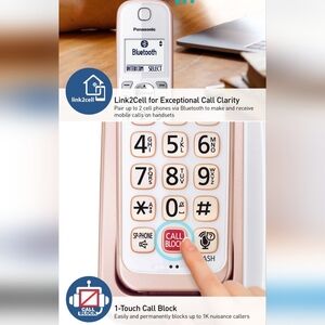 Panasonic Cordless Phone with Link2Cell Bluetooth, 2 Cordless Handsets, …